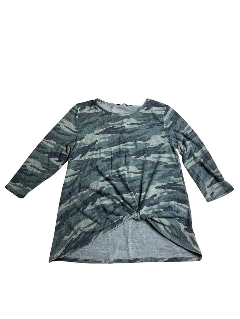 Coin 1804 Camo Print Tie-Front Top – Size Medium